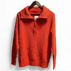 Orange Half-Zip Women's Sweater